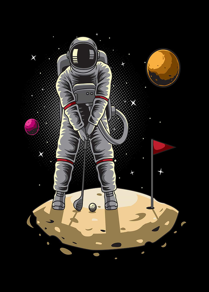 Hole in one astronaut