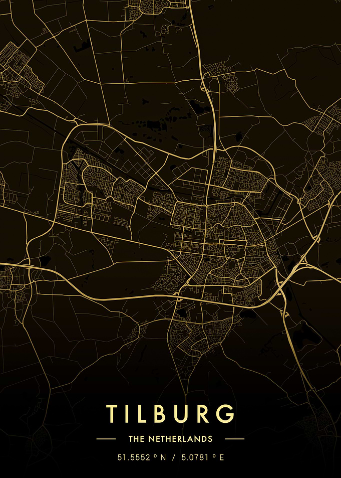 Tilburg City Map Gold