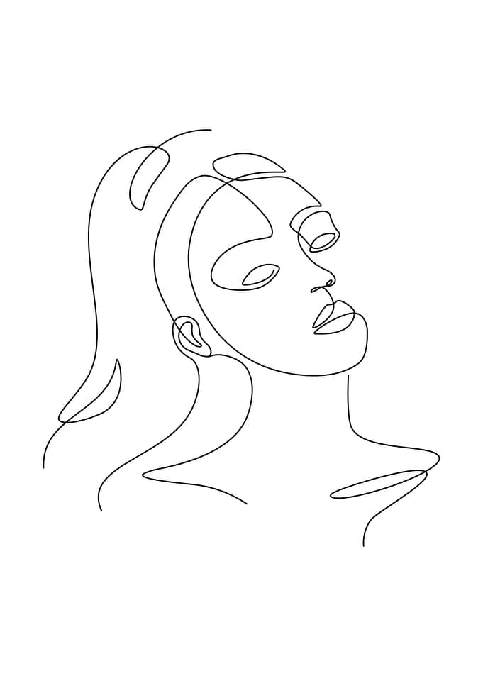 One Line Art Woman