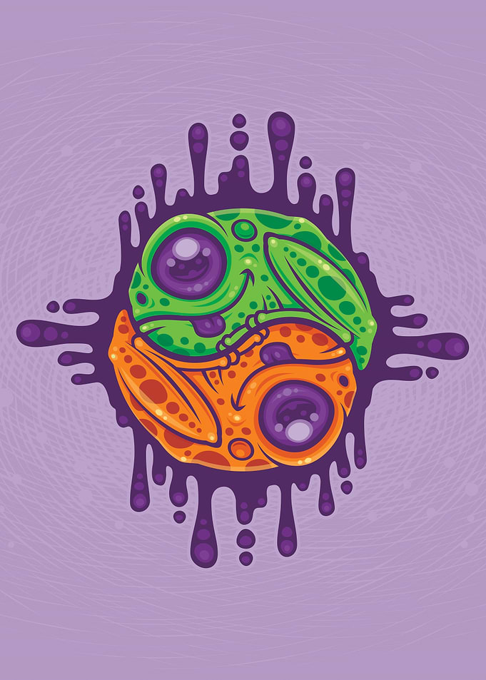 Trippy Drippy Frog Yin Yan