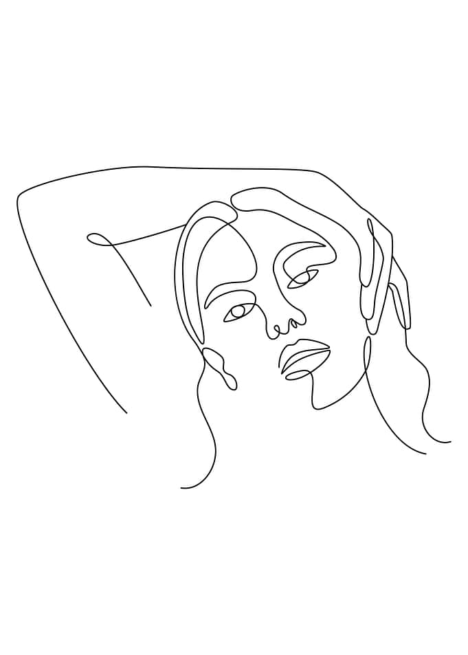 Abstract Woman line art