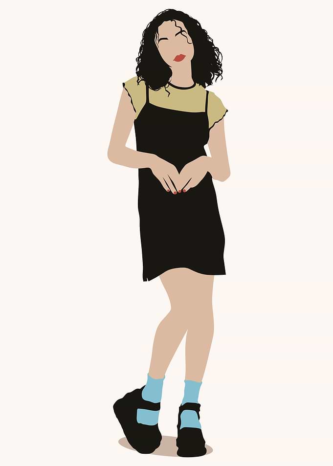 Curly haired woman