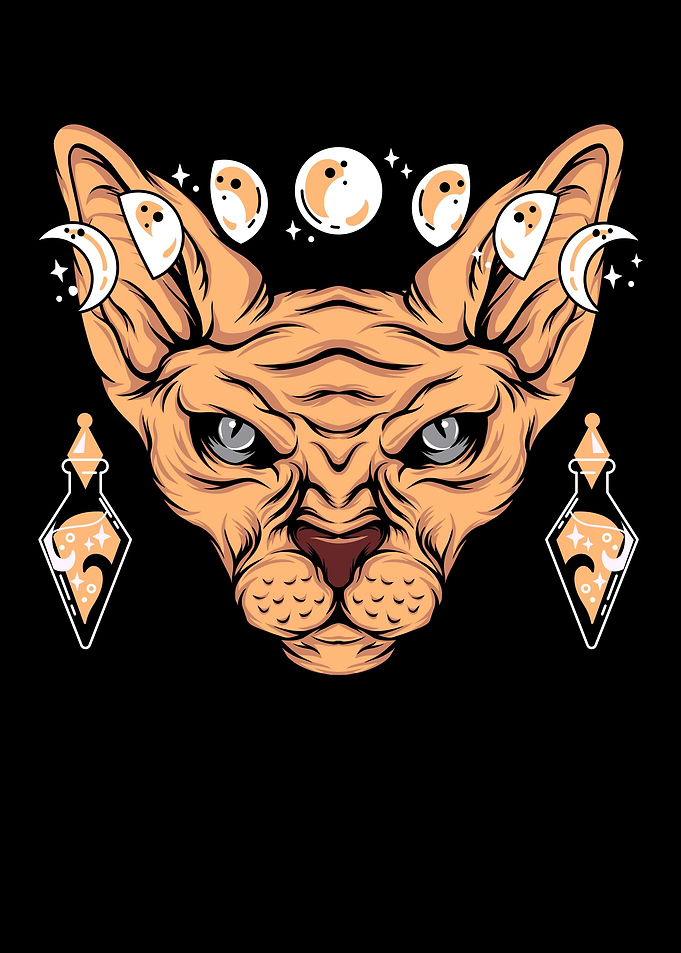Sphynx Cat Nu Goth Occult