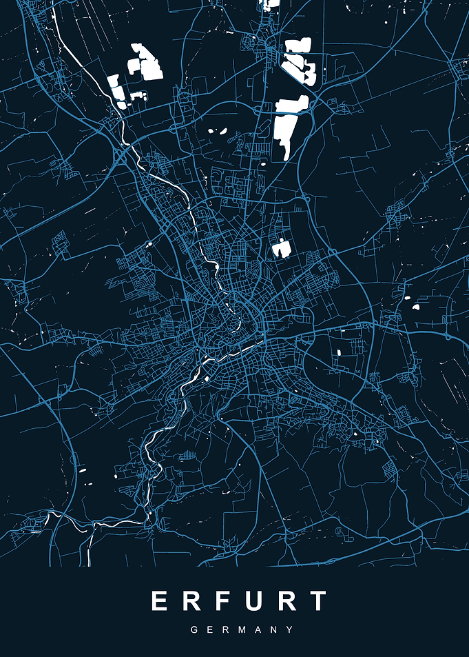 ERFURT Map GERMANY