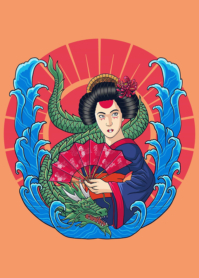 Beautiful japanese geisha