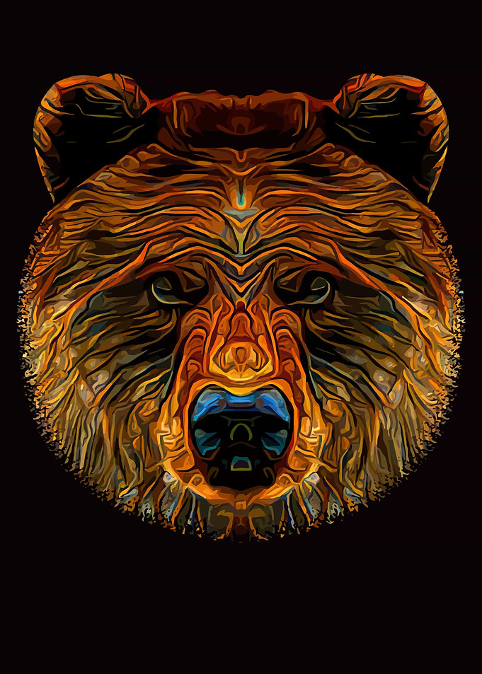 Bear Head Abstract