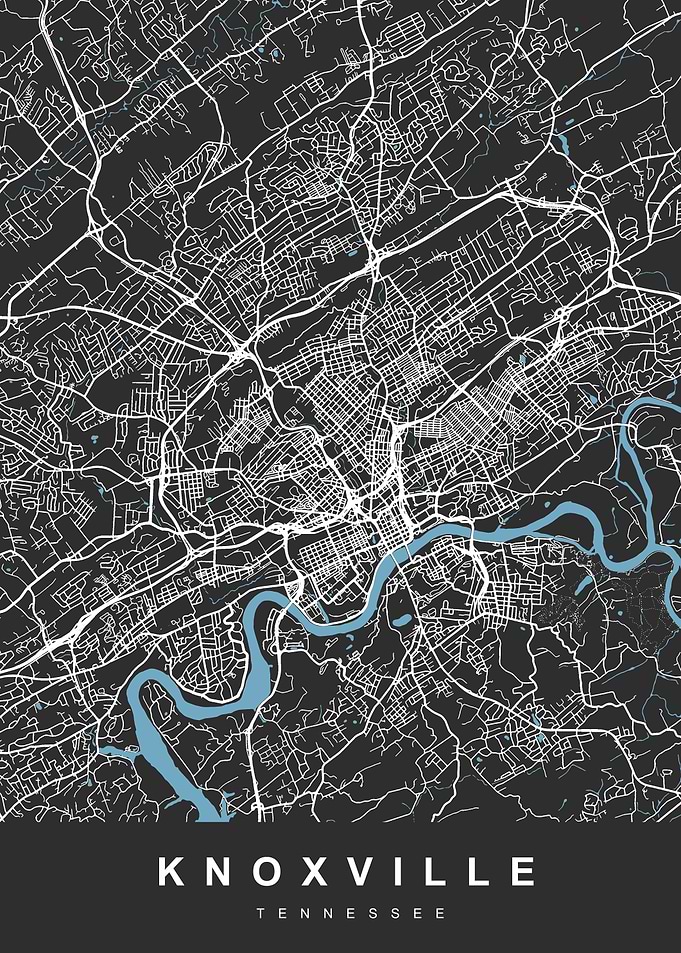 KNOXVILLE Map TENNESSEE US
