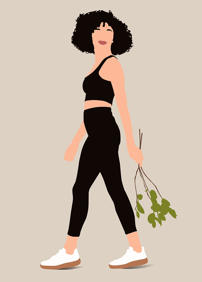 Woman with curly hair