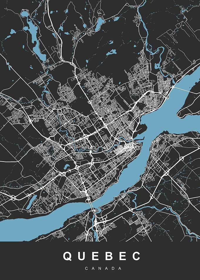 QUEBEC Map CANADA