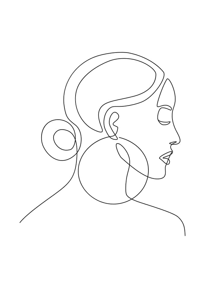 Woman minimal one line art