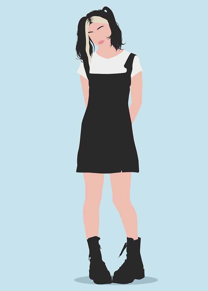 Cartoon minimalist girl