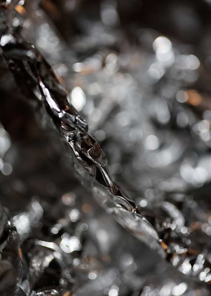 Aluminum folie close up