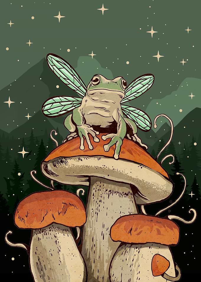 Cottagecore Aesthetic Frog