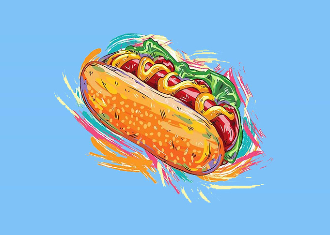 Hot Dog Illustration