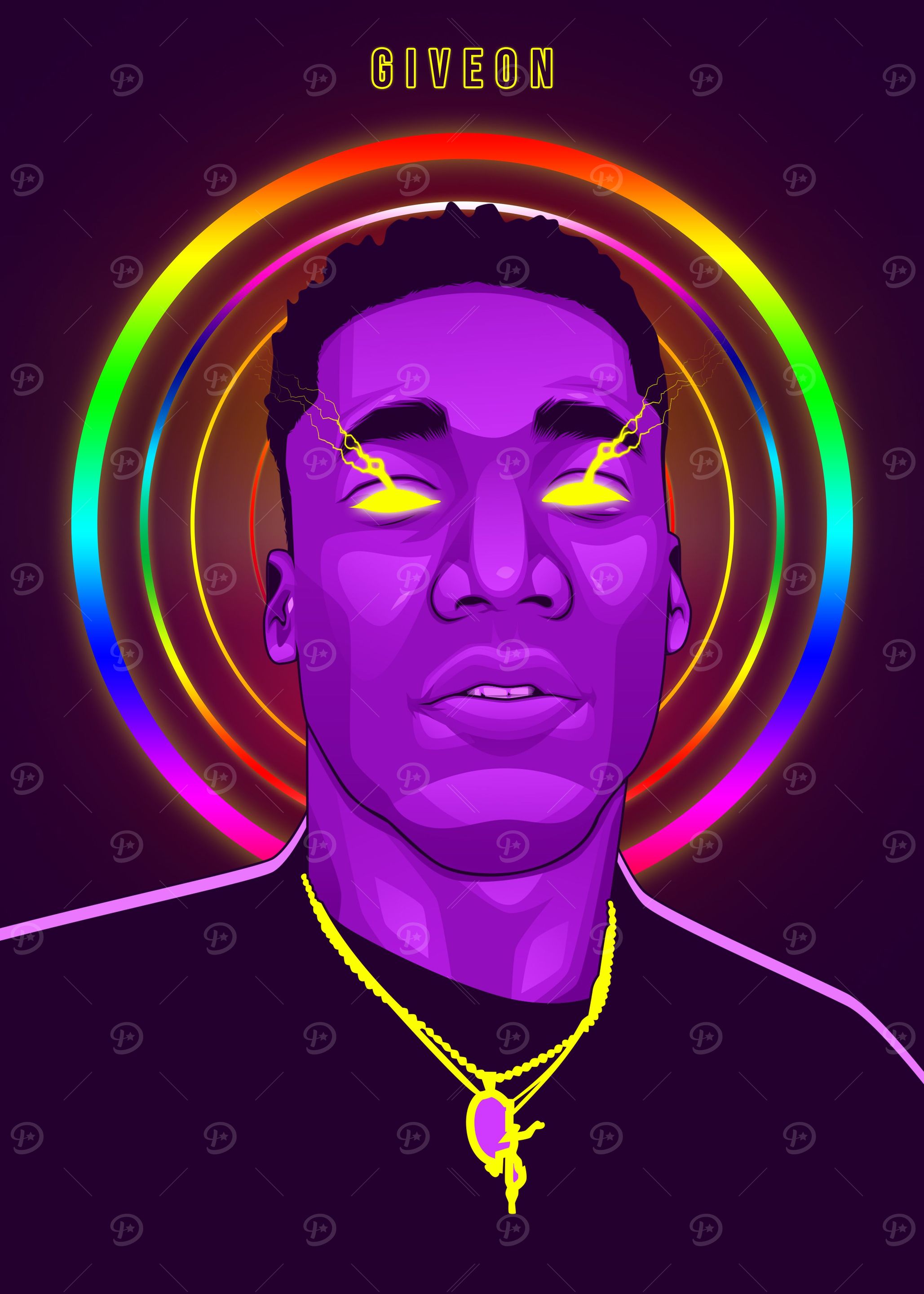 Giveon Neon Art