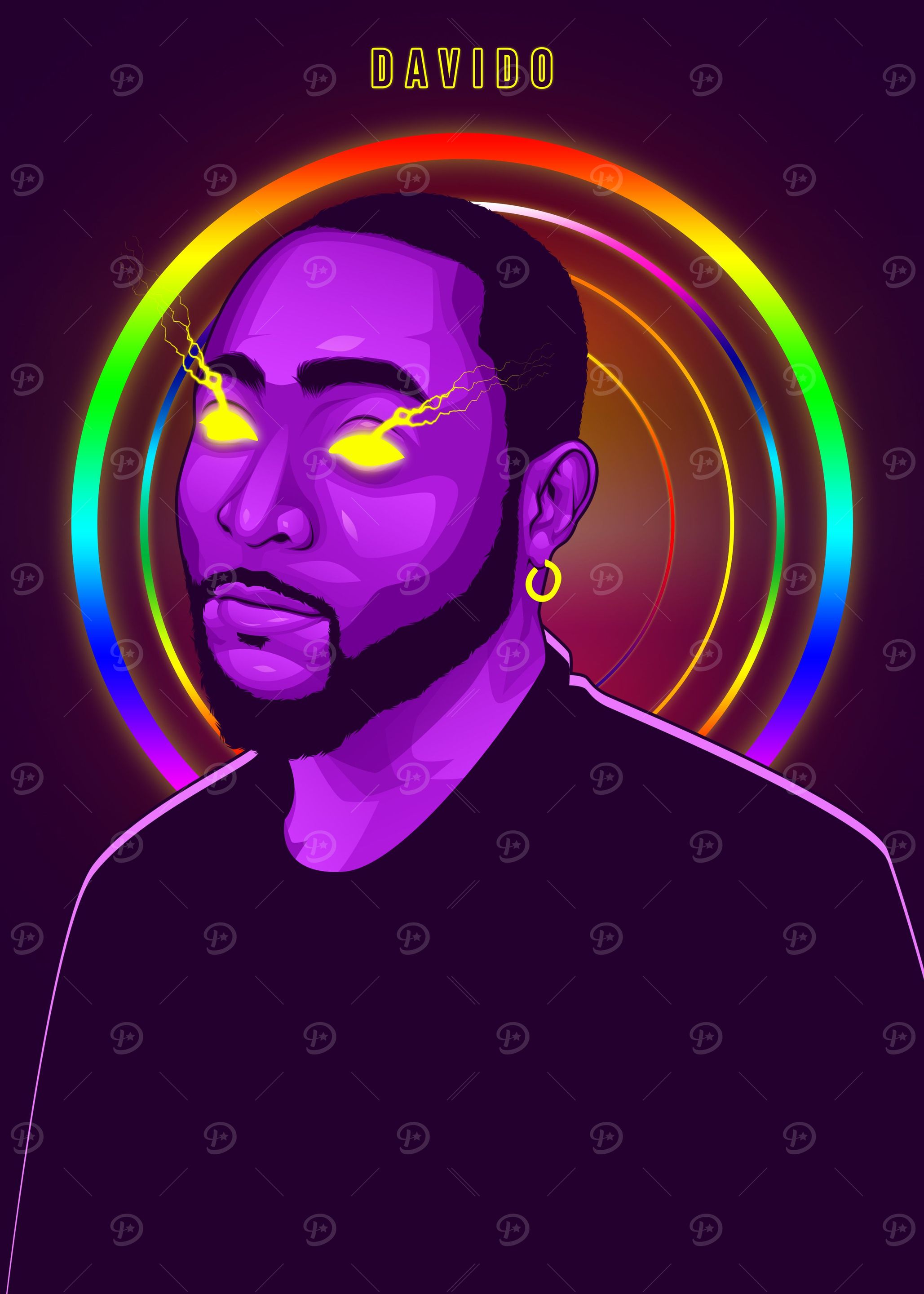Davido Neon Art