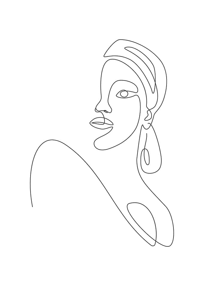 Abstract Woman face line