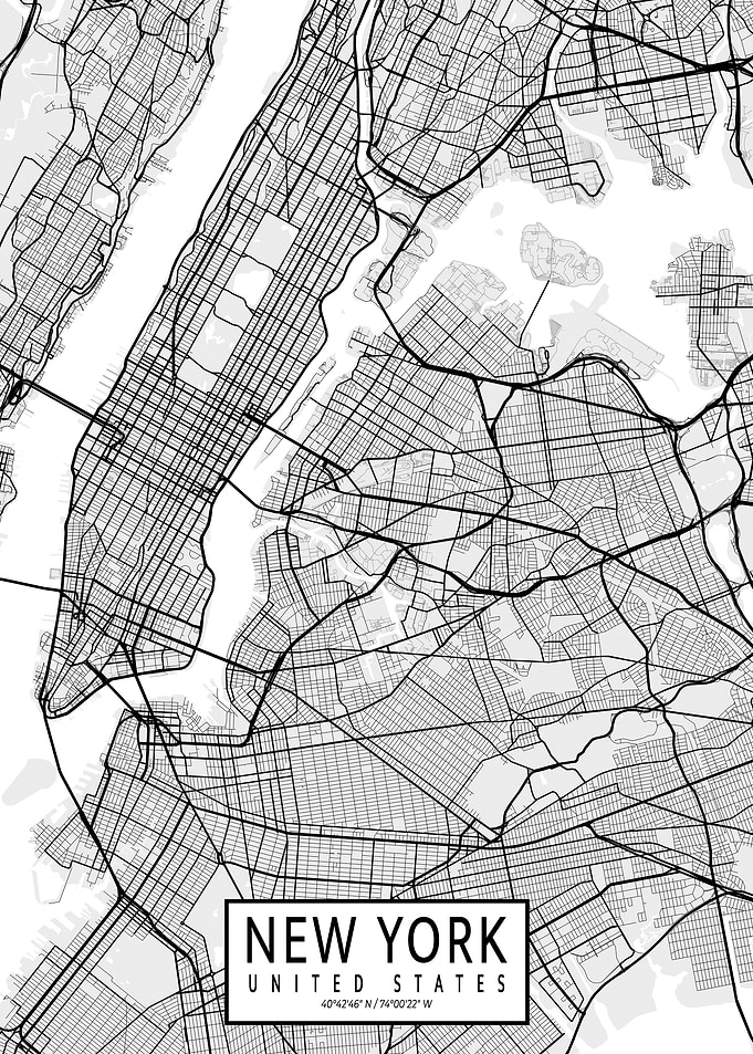 New York City Map Light