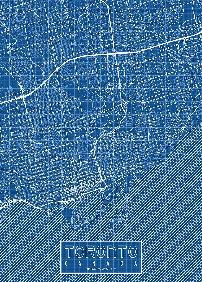 Toronto City Map Blueprint
