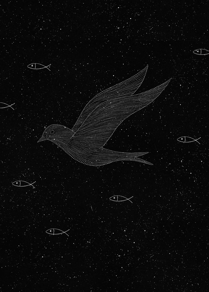 Bird Flying with Fishes