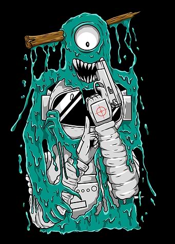 alien and astronaut fight