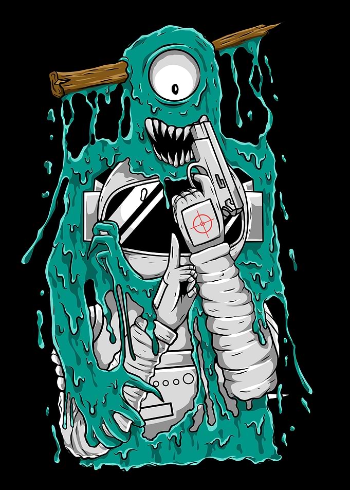 alien and astronaut fight