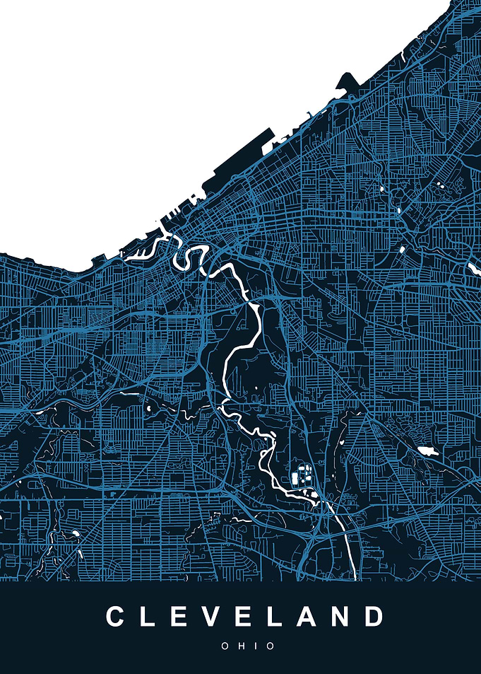 CLEVELAND Map OHIO USA