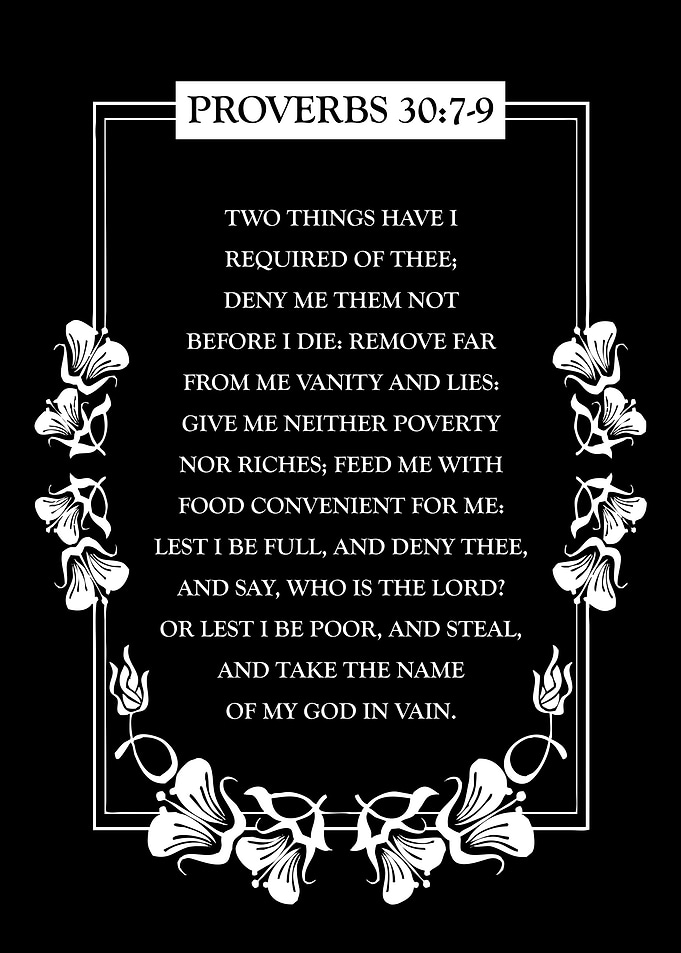 Proverbs 30 7 9