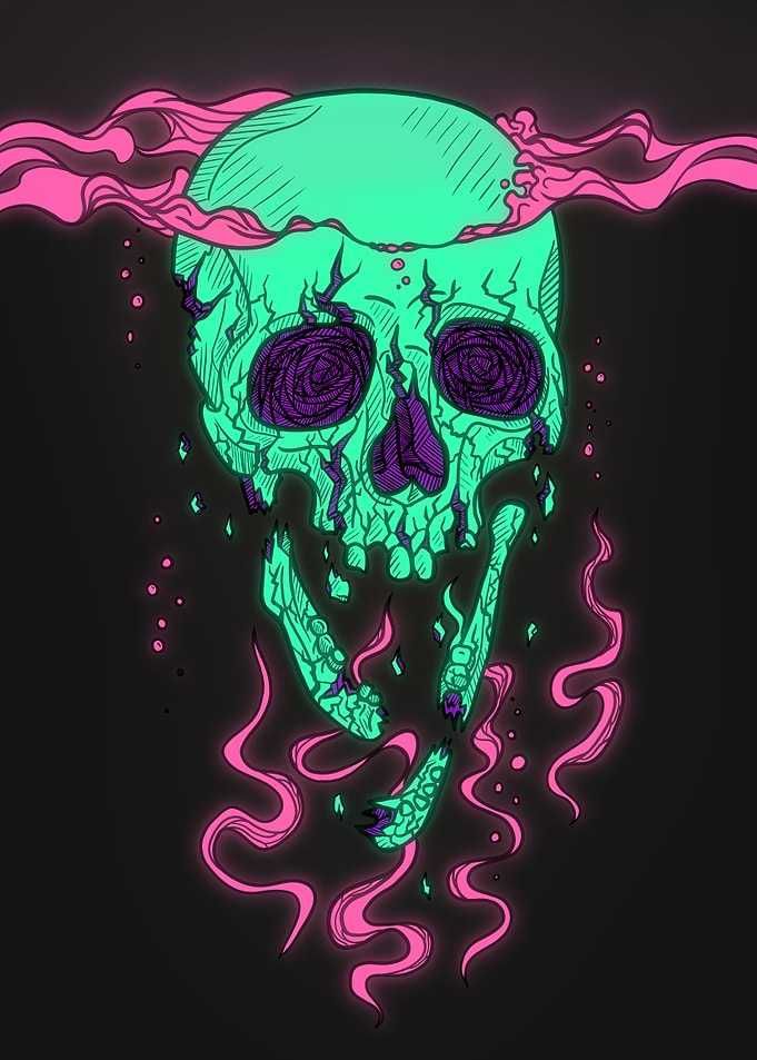 Neon Corrosive Skull