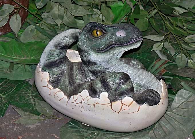 Dinosaur baby in egg