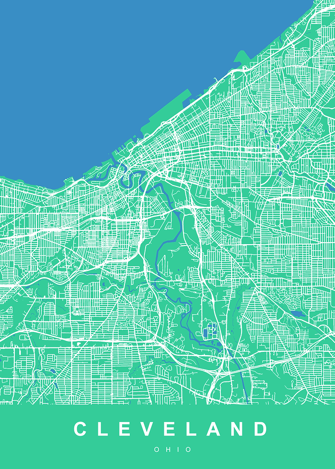 CLEVELAND Map OHIO USA