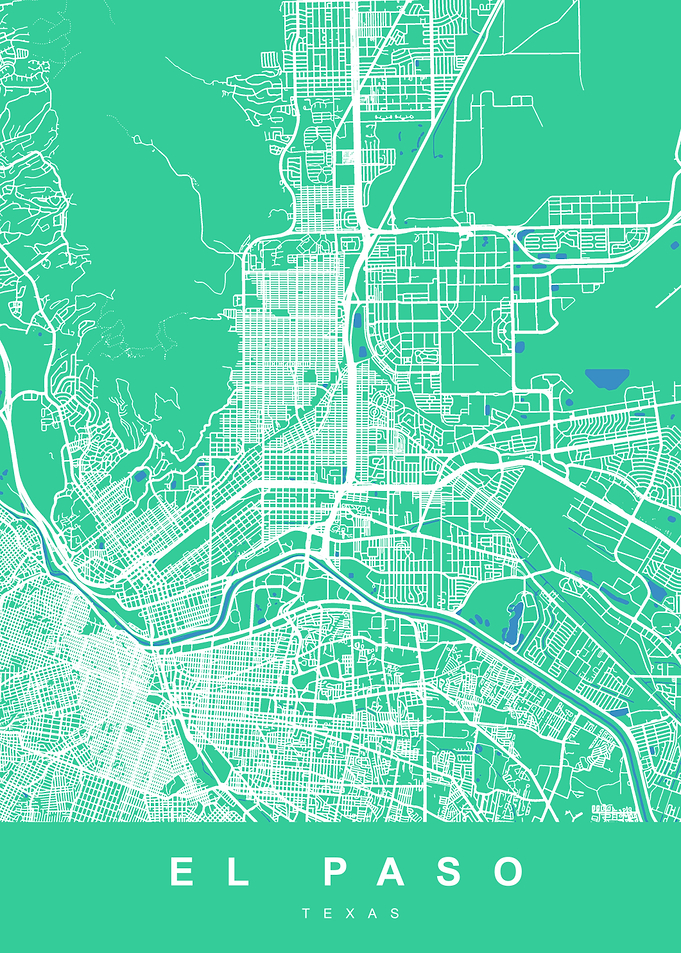 EL PASO Map TEXAS USA