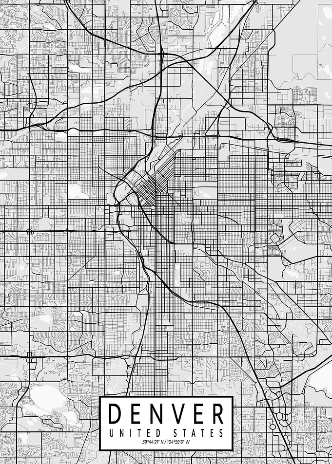 Denver City Map Light