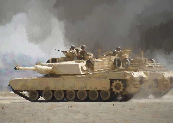 am 1 abrams in watercolor