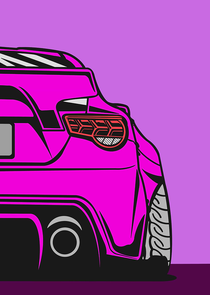 Sexy pink super sport car