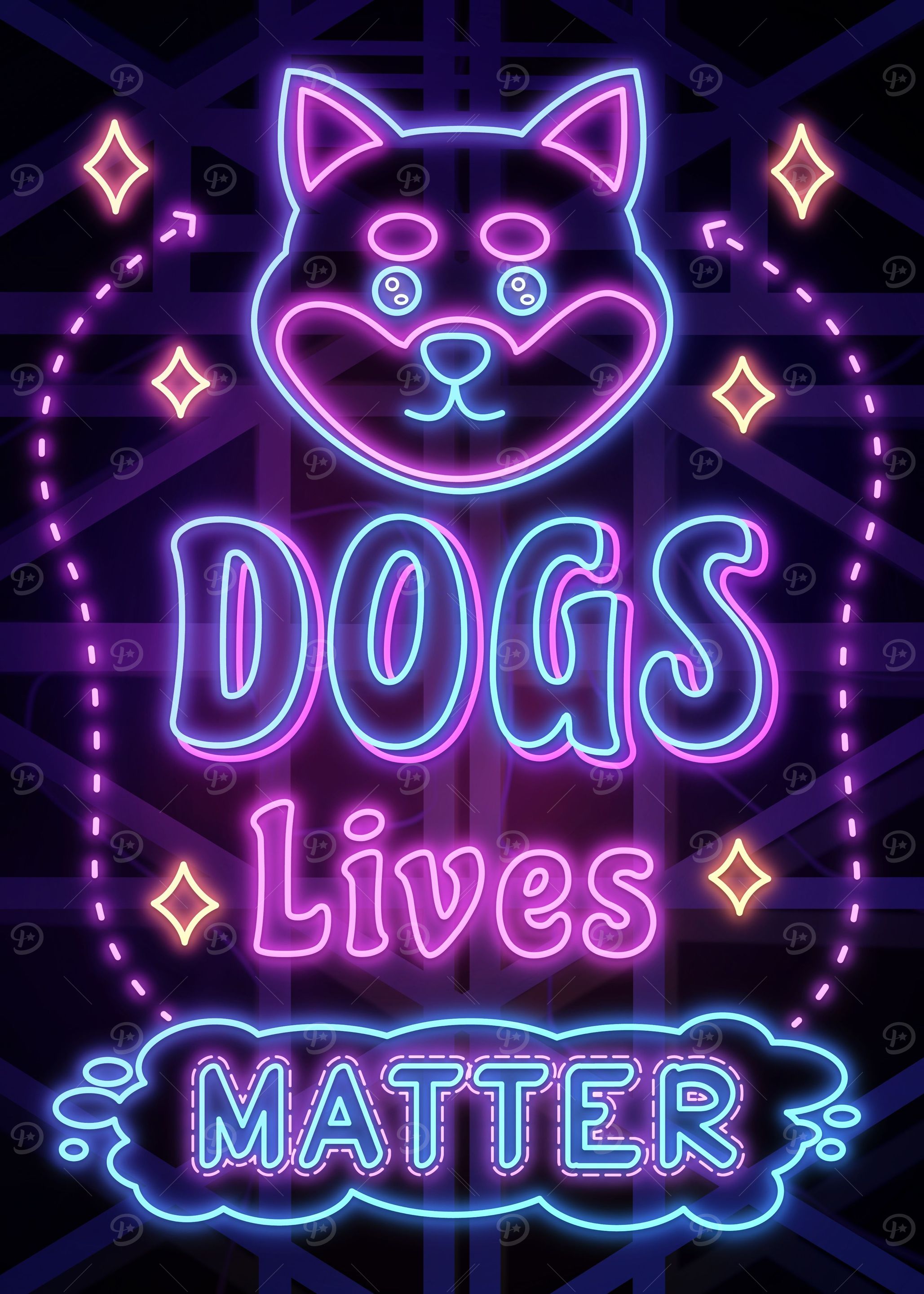 Dogs Lives Matter Neon art