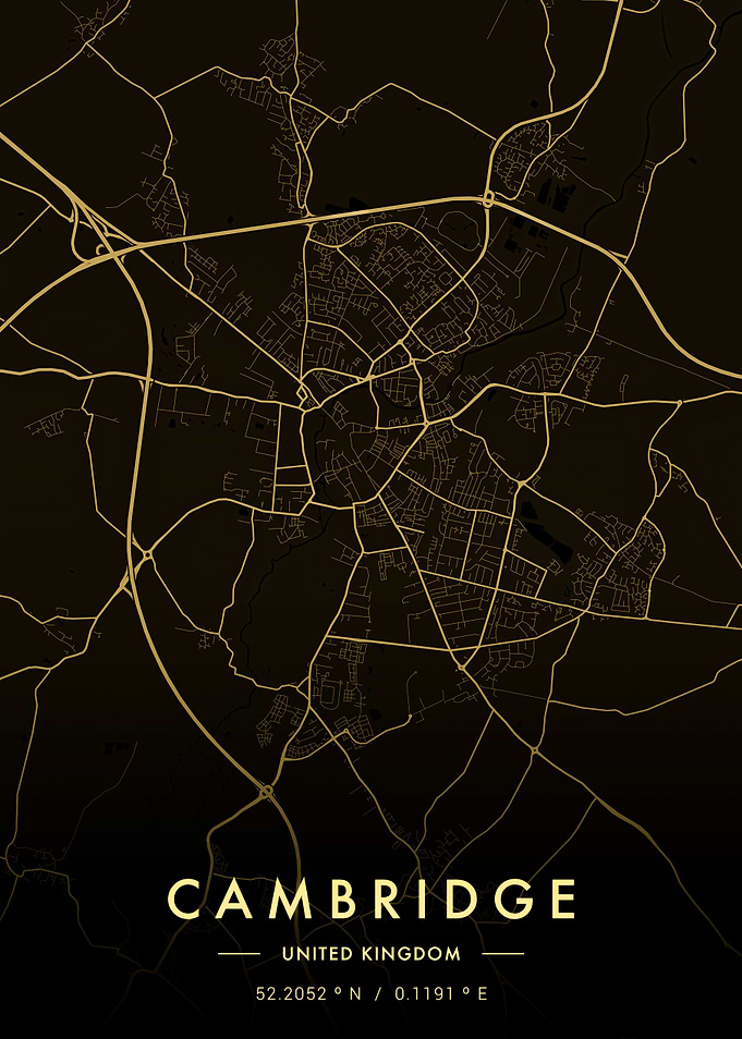 Cambridge City Map Gold