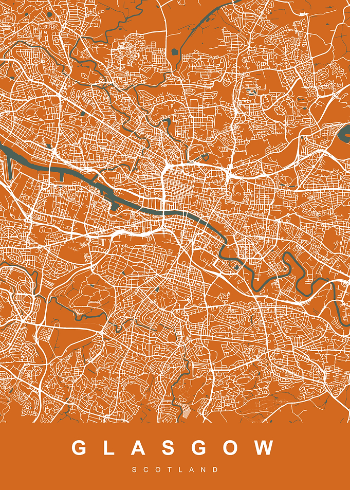 GLASGOW Map SCOTLAND UK
