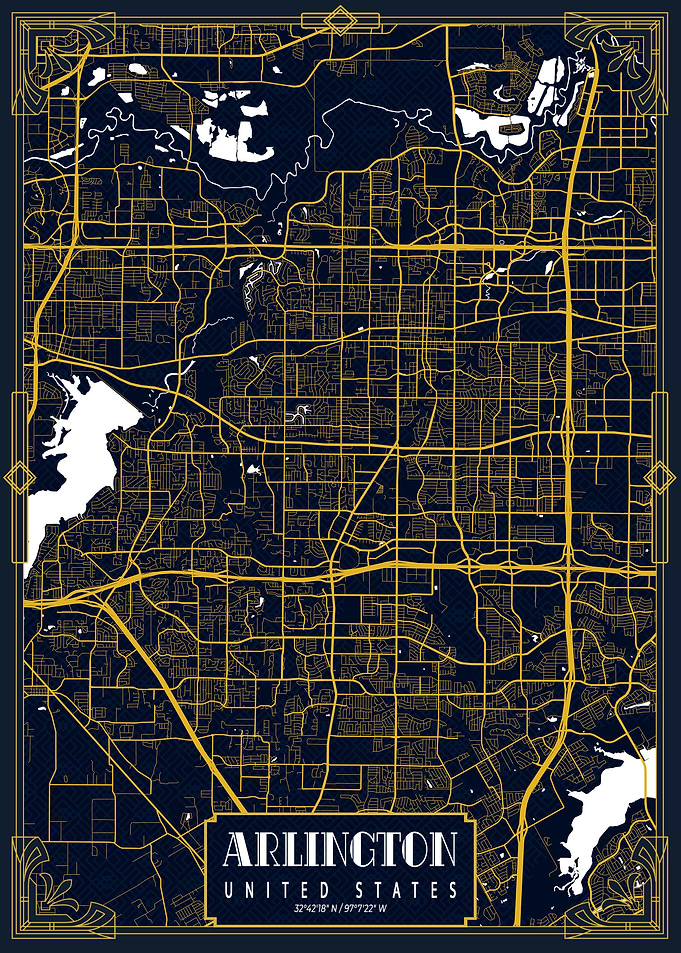 Arlington City Map Gold