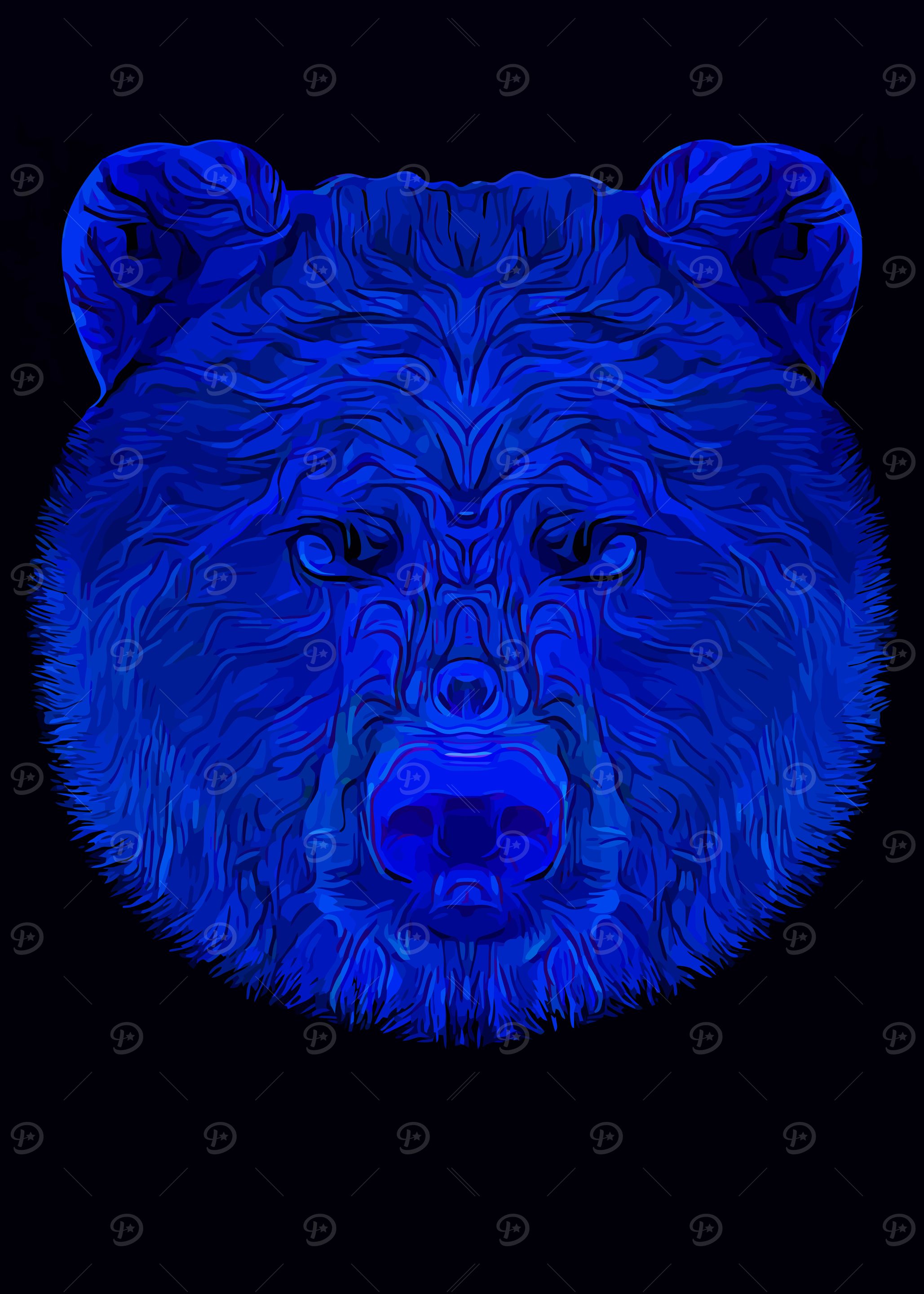 Bear Head Blue