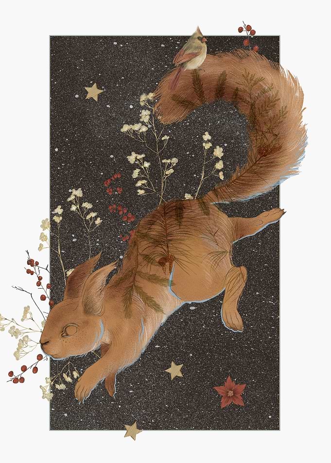 Wild Squirrel Floral