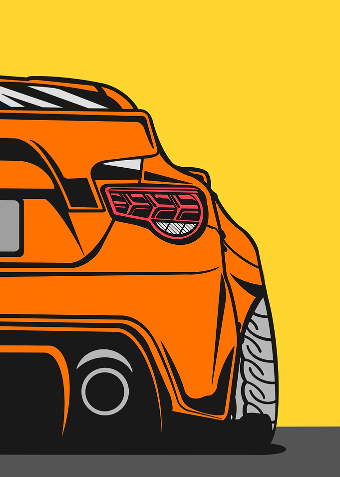 Fire orange Race Car