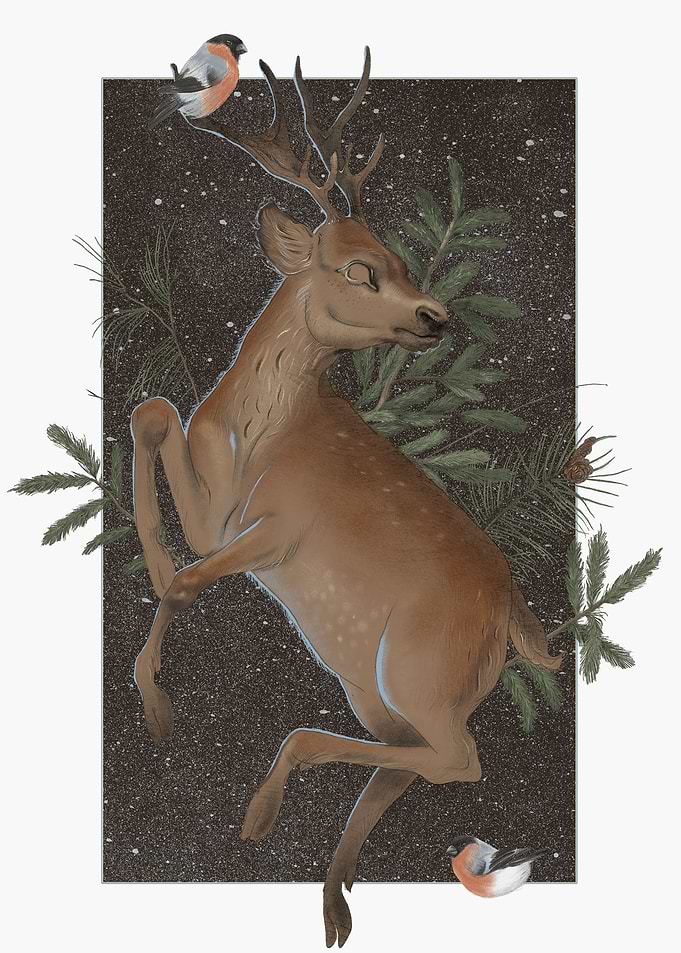 Wild Deer Floral