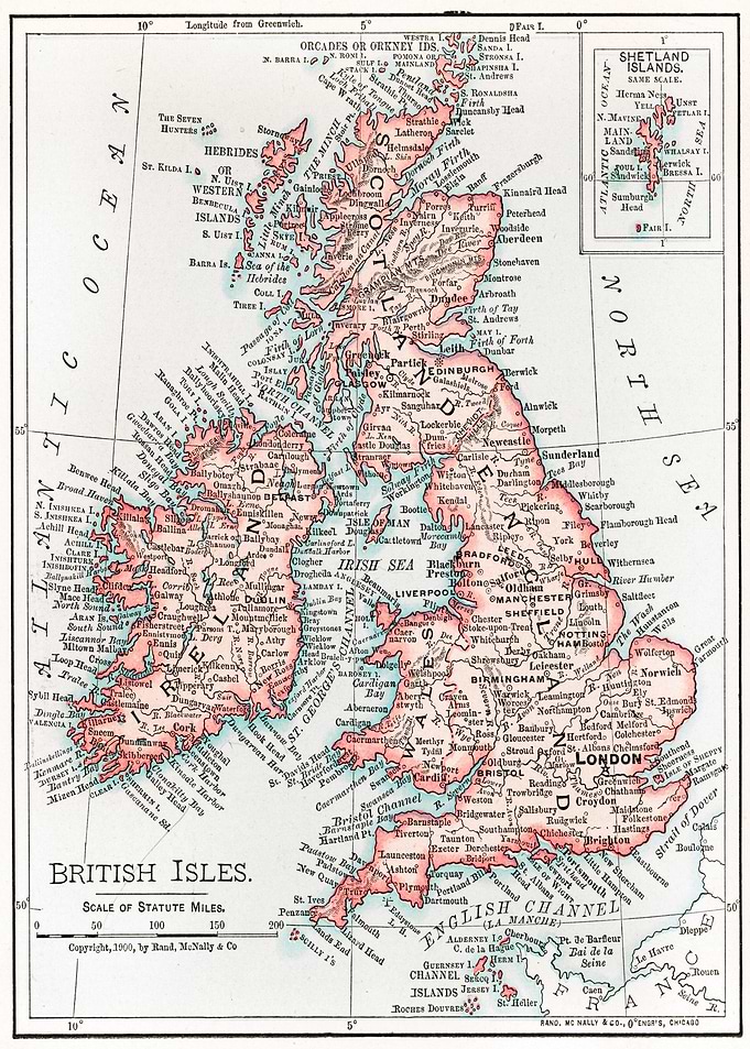 England Vintage Map