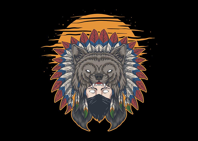 Native American Bear Head