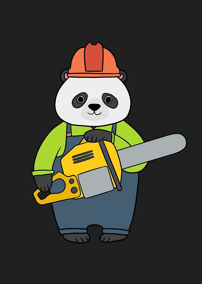 Funny Panda Chainsaw Gift