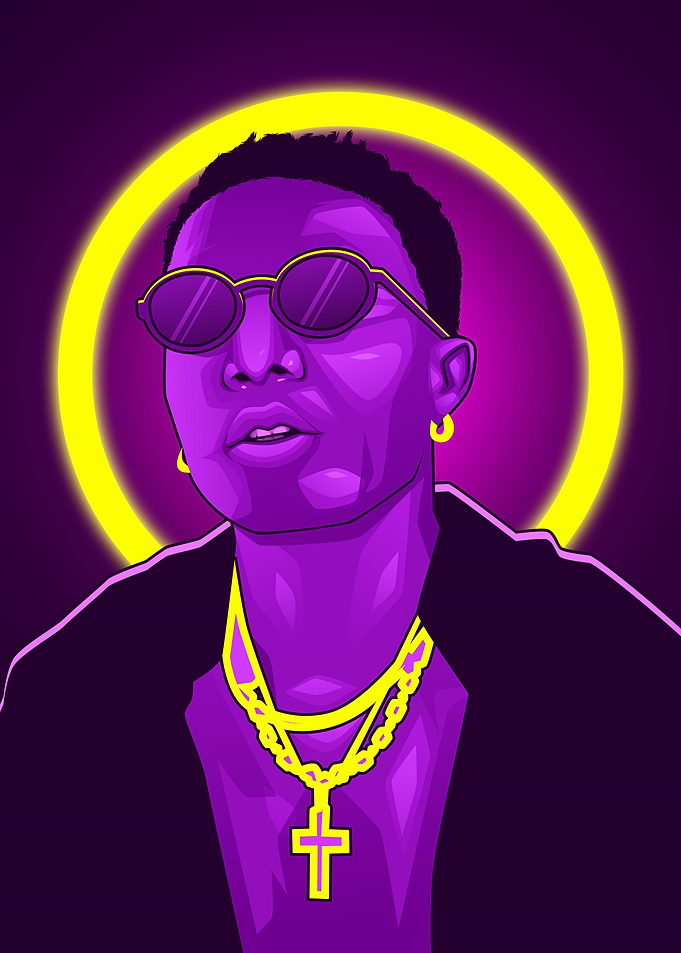 Wizkid Neon Art