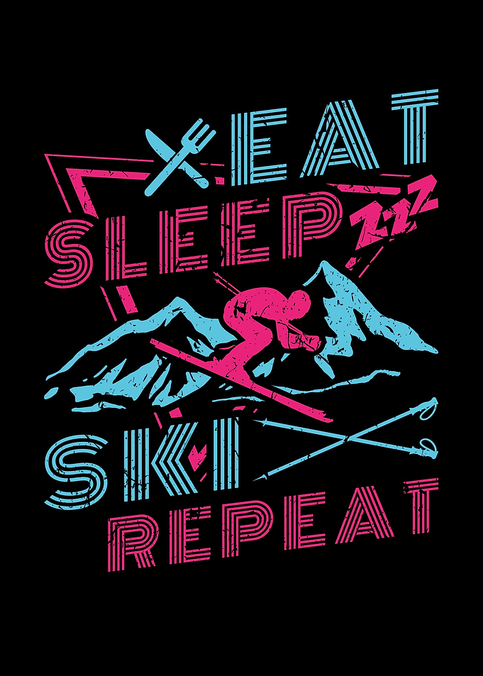 Eat Sleep Ski Retro Skiing