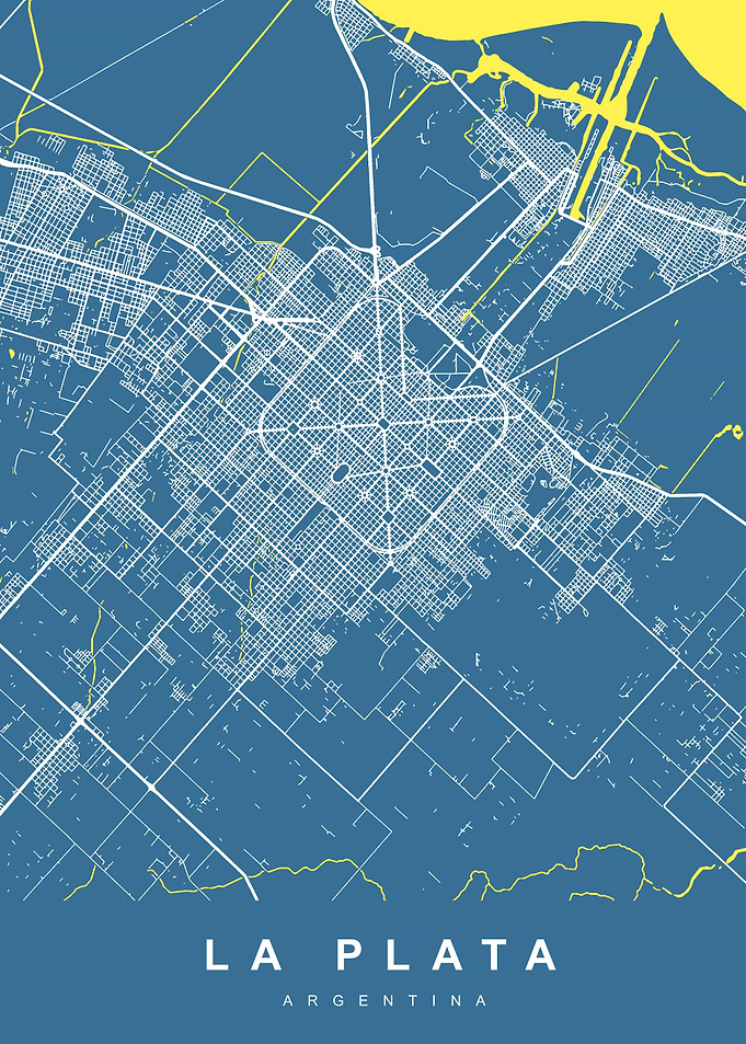 LA PLATA Map ARGENTINA