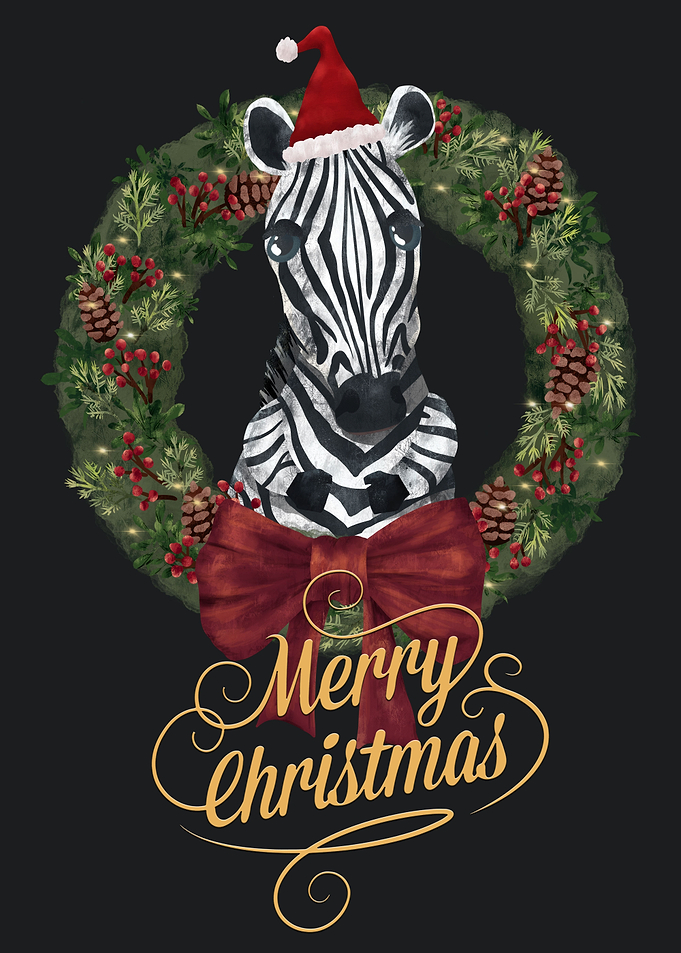 Merry Christmas Zebra